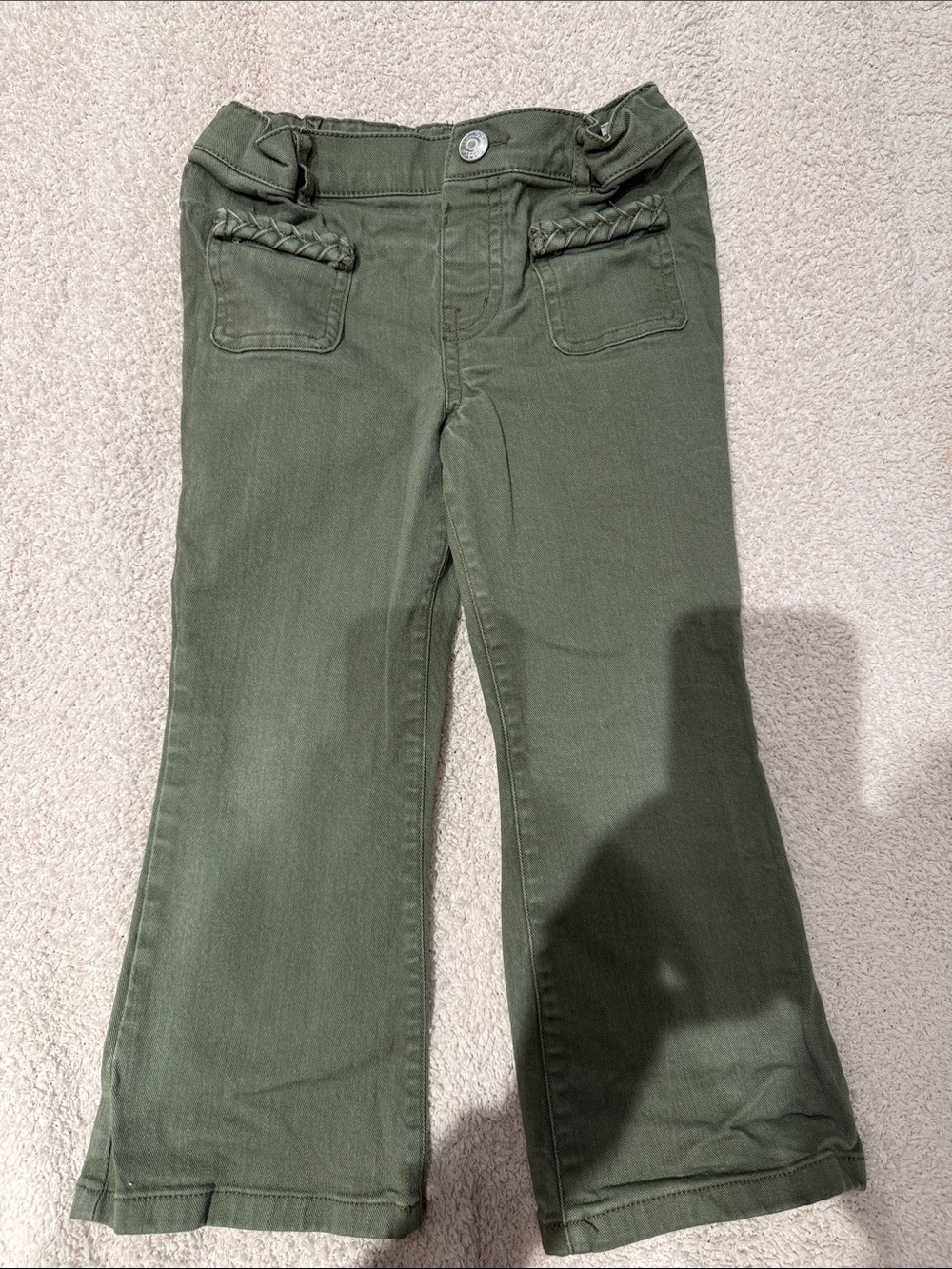OshKosh B'gosh Olive Green Flared Joggers with Braided Pocket Trim